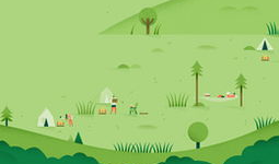 草原漫画图,一幅漫画描绘的自然画卷